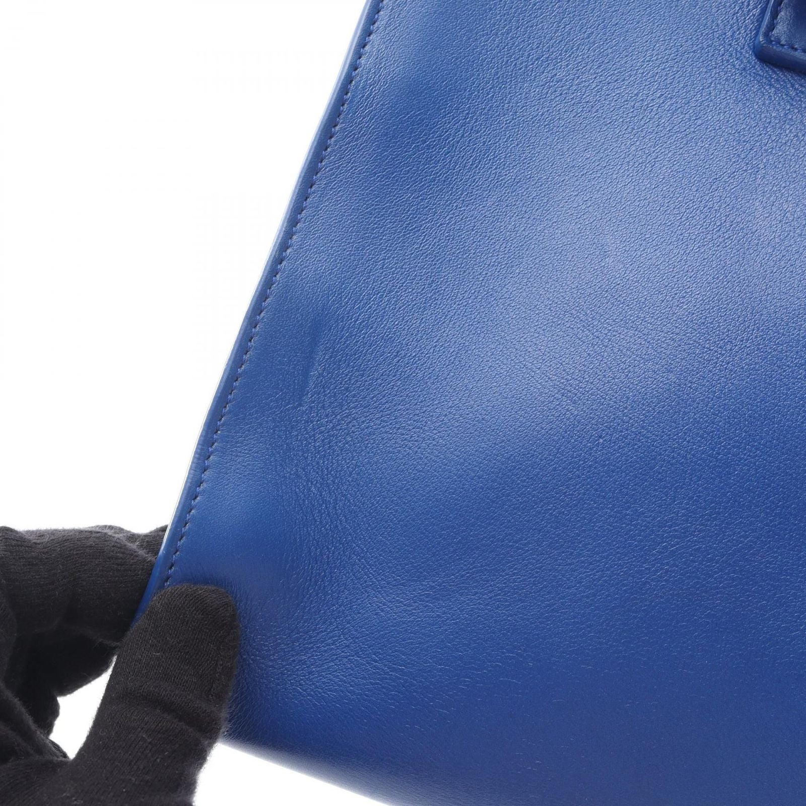 Saint Laurent Paris Handbag Monogram Cabas 2-Way Blue Leather Baby — view 6