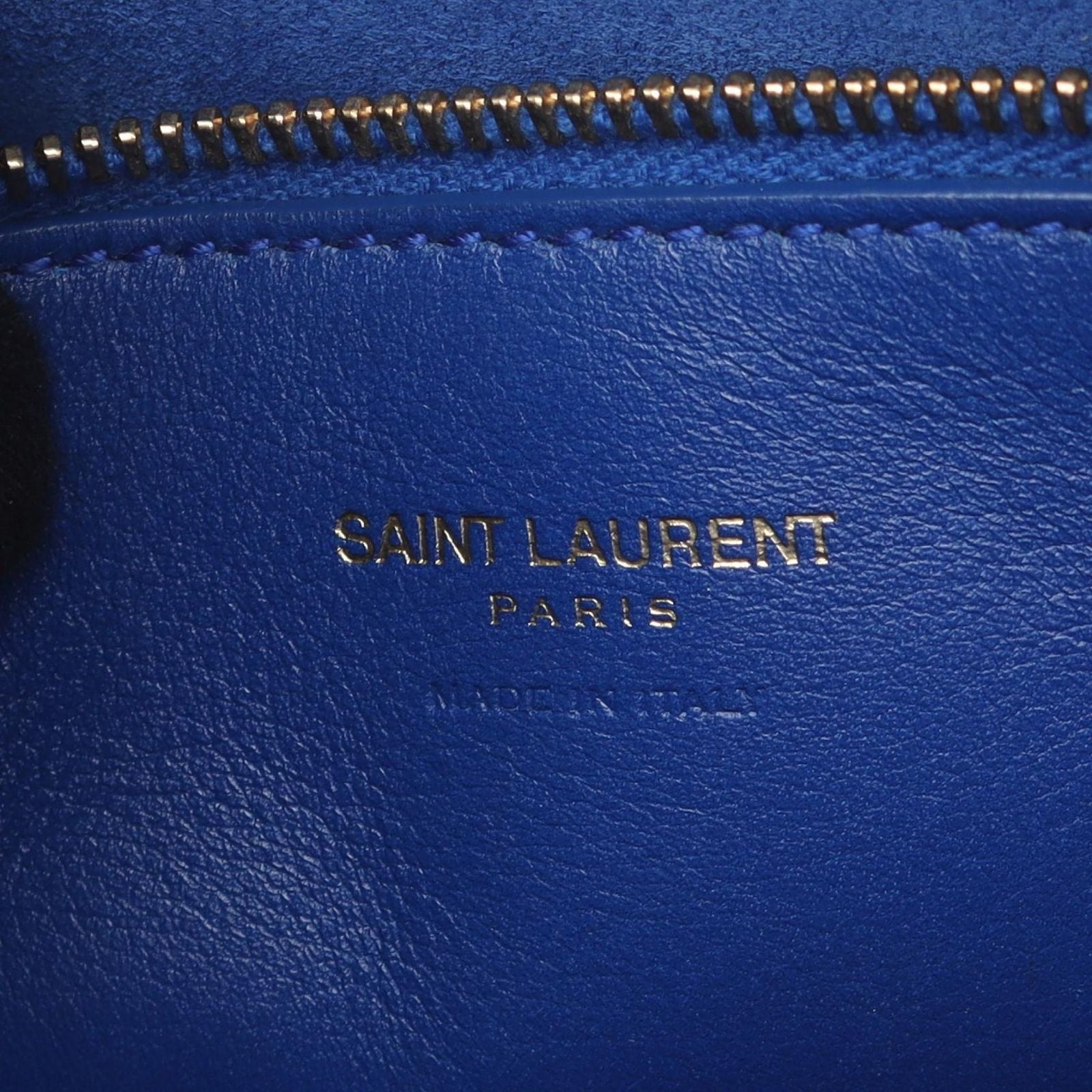 Saint Laurent Paris Handbag Monogram Cabas 2-Way Blue Leather Baby — view 4
