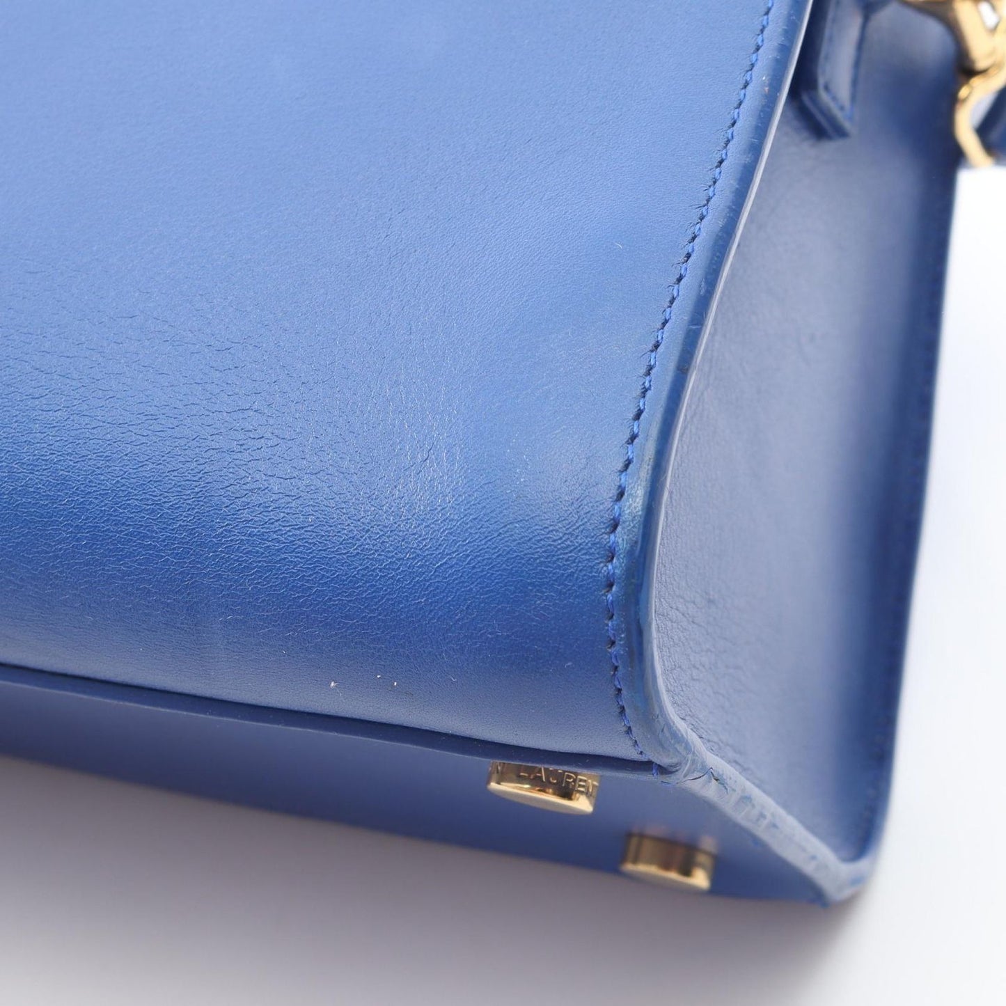 Saint Laurent Paris Handbag Monogram Cabas 2-Way Blue Leather Baby — view 8