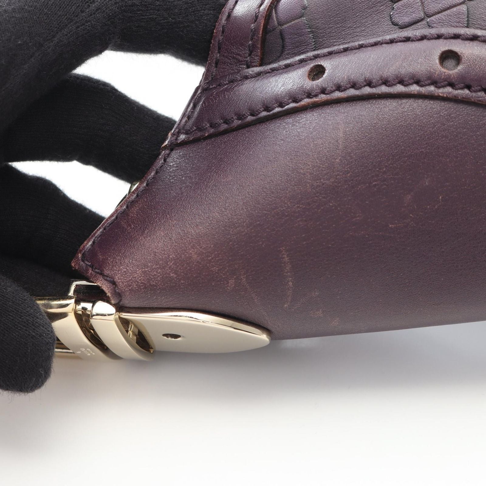 Gucci Shoulder Bag Horsebit Purple Leather — view 7