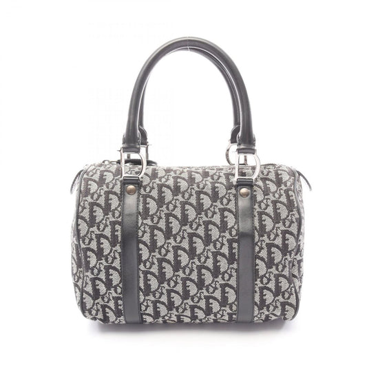 Dior Handbag Trotter Navy Canvas Leather Mini Boston