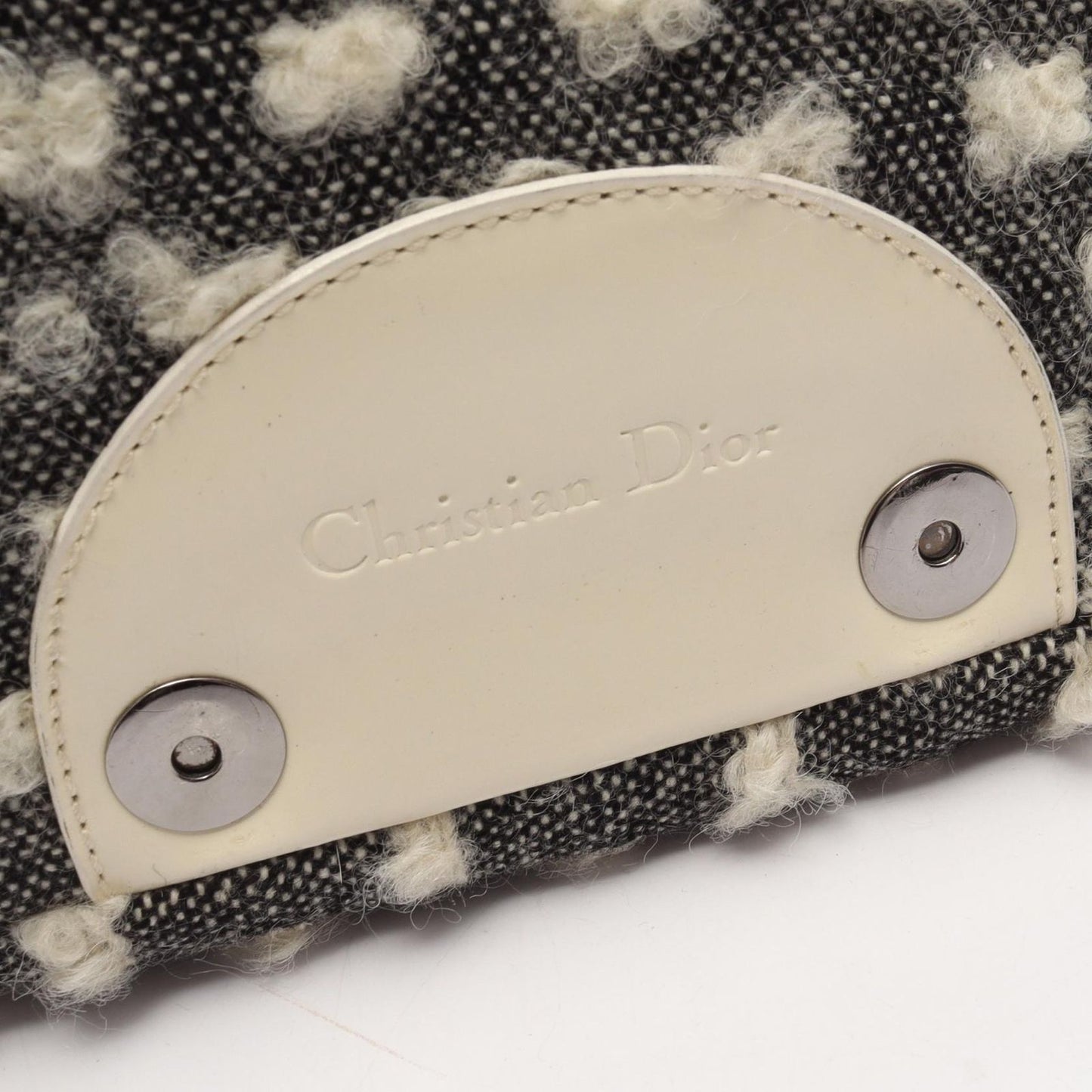 Dior Shoulder Bag Maris Pearl Black White Wool Leather — view 5