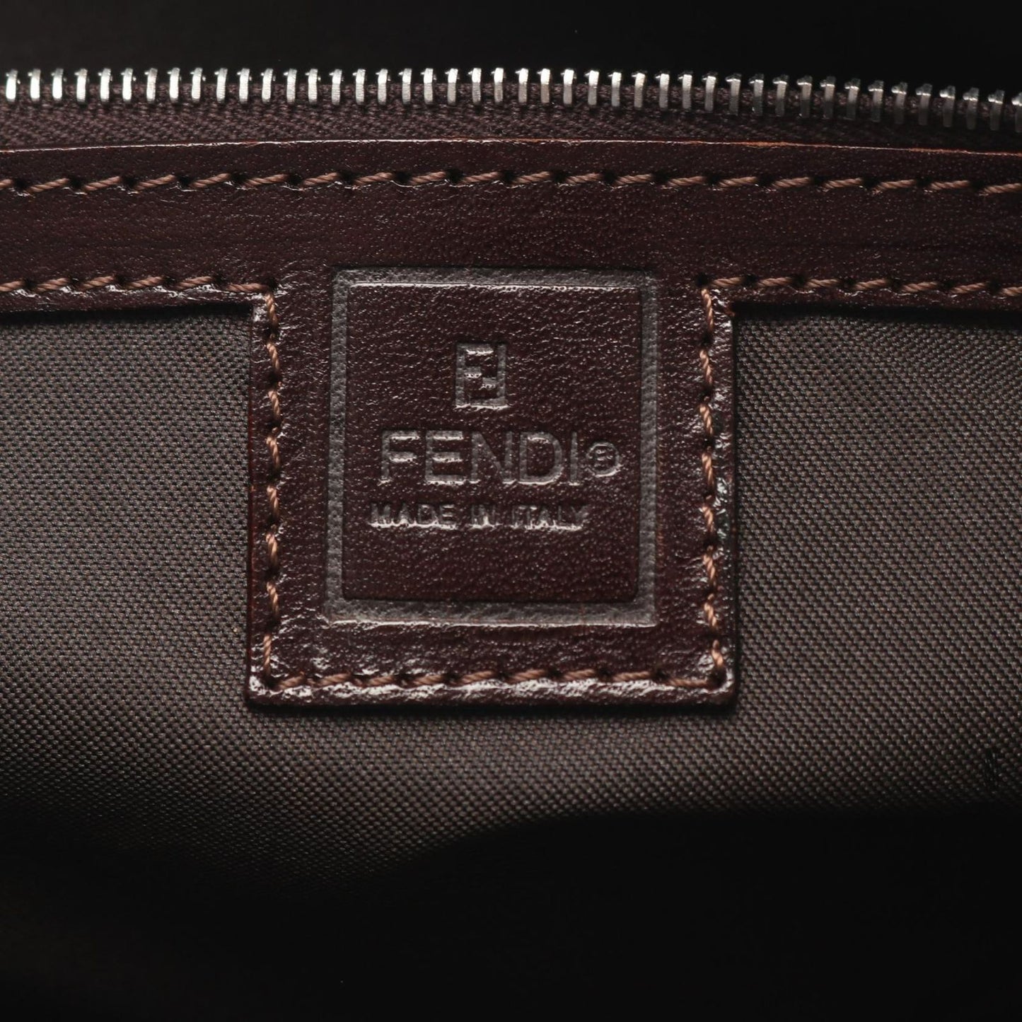 Fendi Handbag Zucca Brown Canvas Leather — view 4