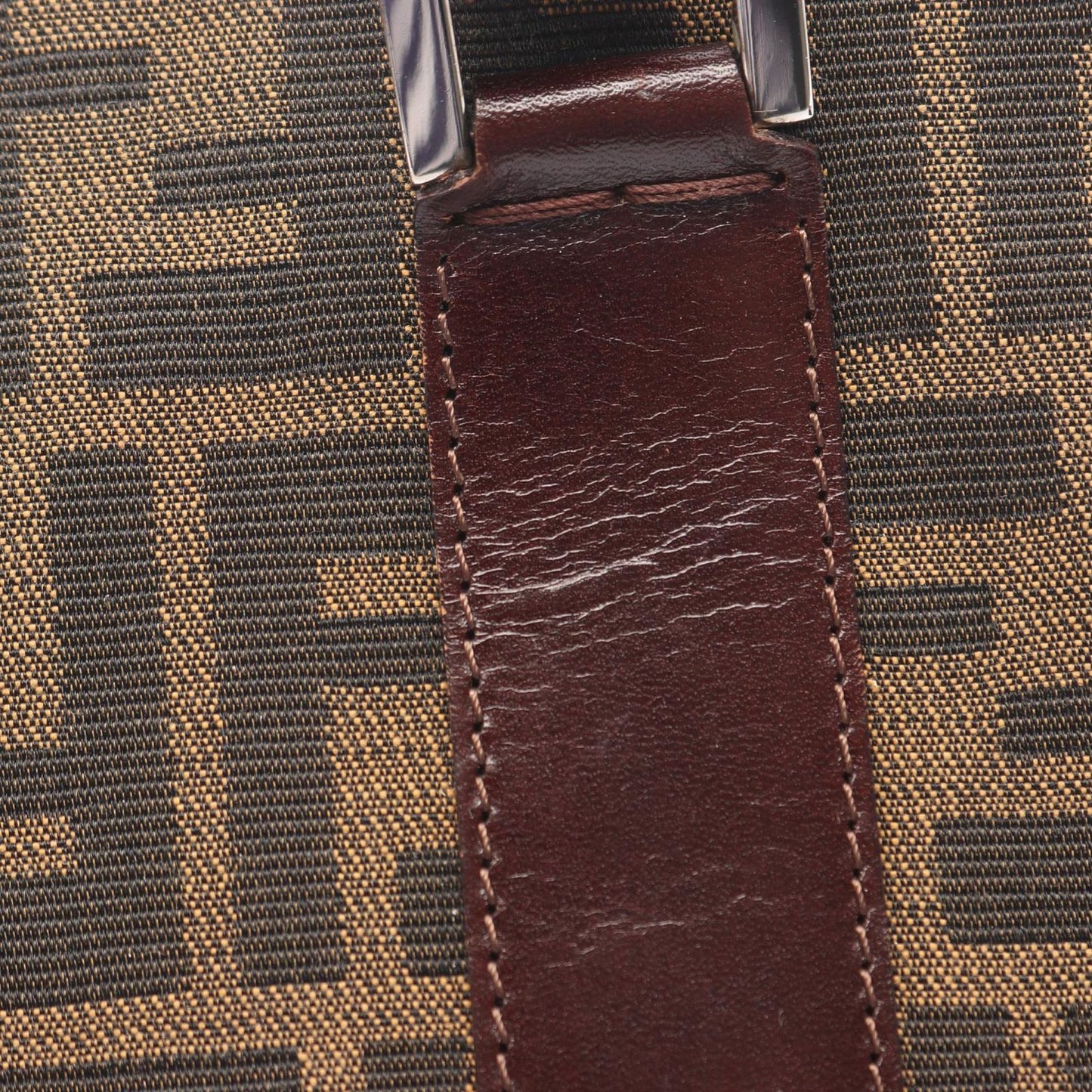 Fendi Handbag Zucca Brown Canvas Leather — view 6