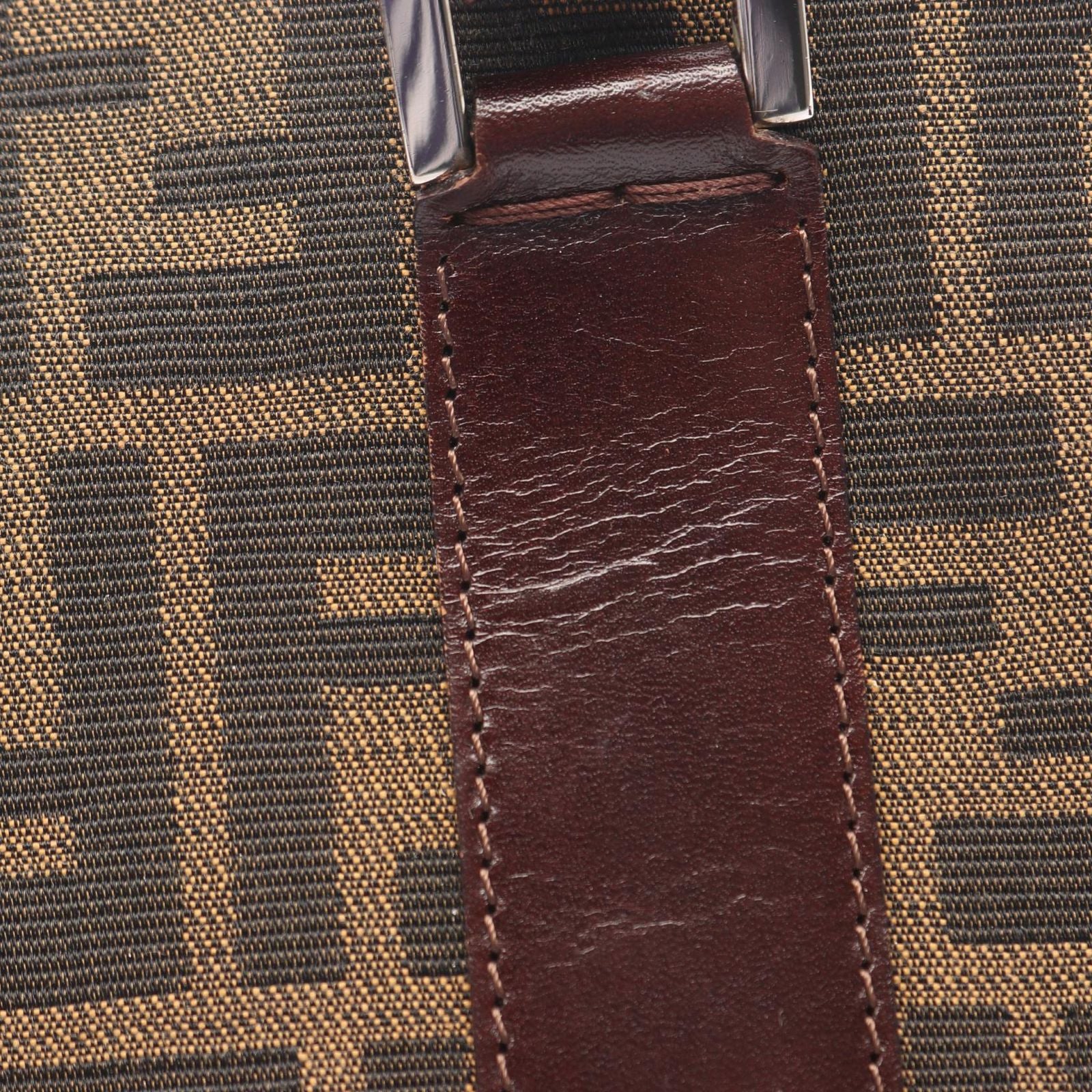 Fendi Handbag Zucca Brown Canvas Leather — view 6