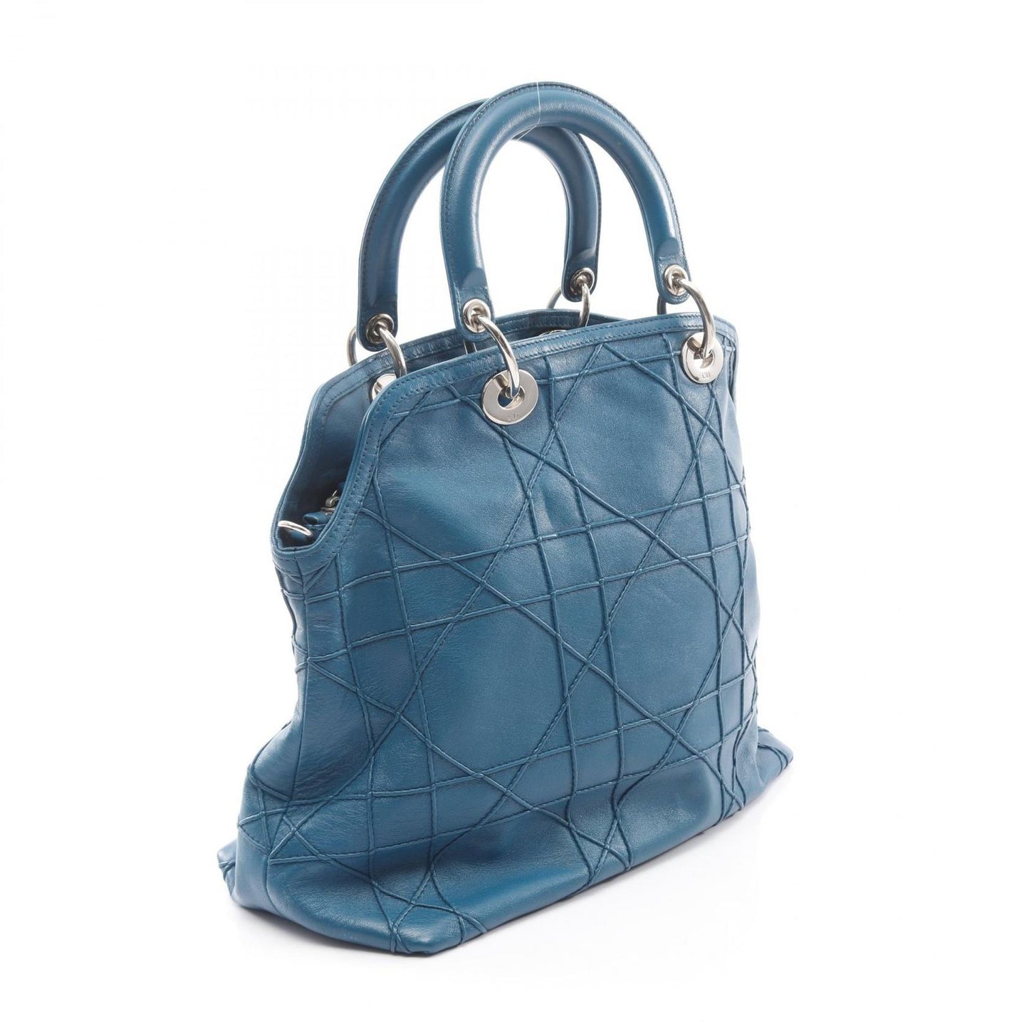 Dior Handbag Granville Cannage 2-Way Blue Leather — view 2