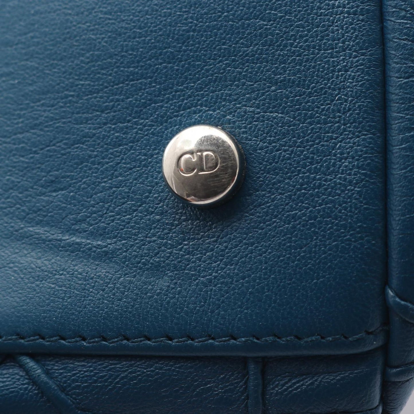 Dior Handbag Granville Cannage 2-Way Blue Leather — view 6