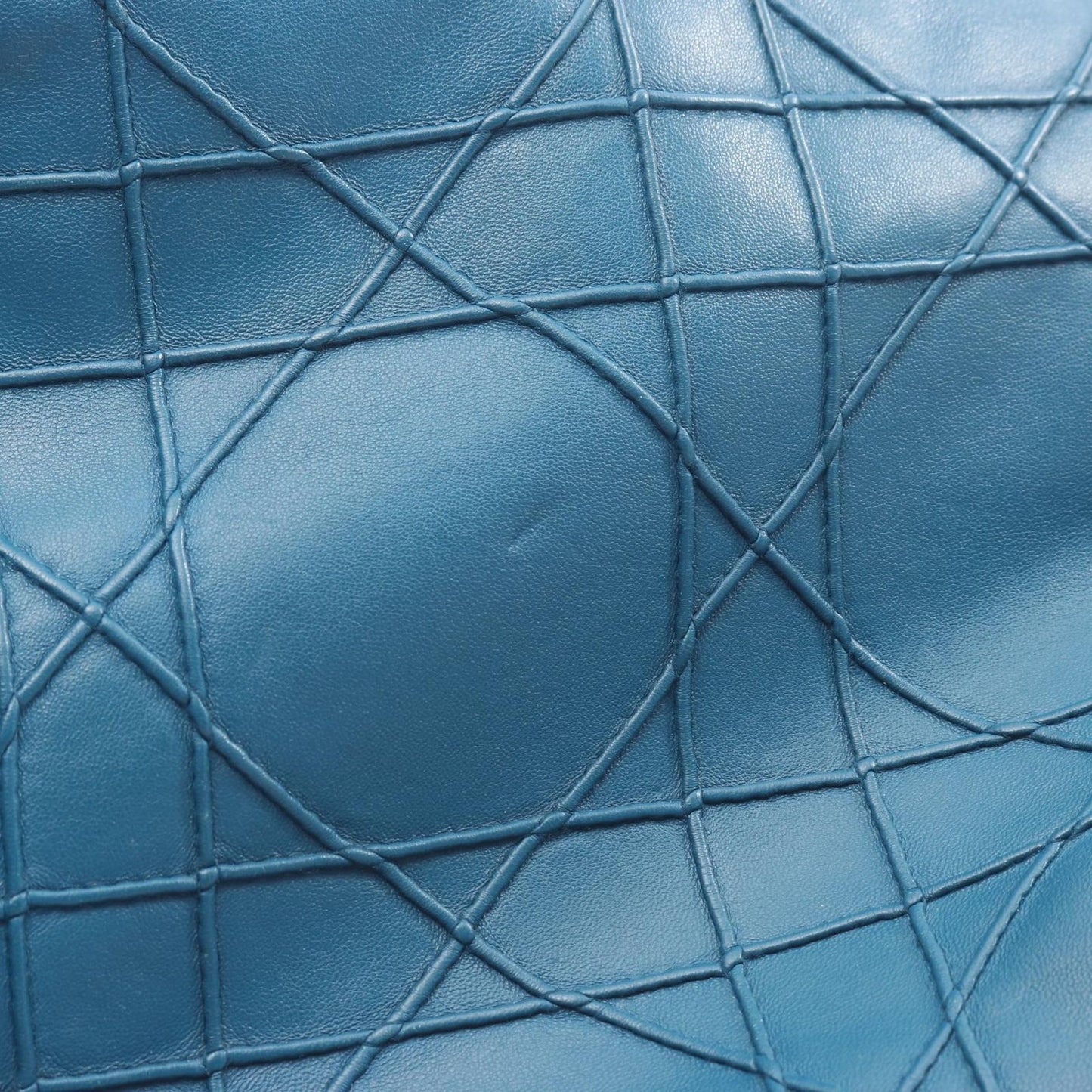 Dior Handbag Granville Cannage 2-Way Blue Leather — view 7