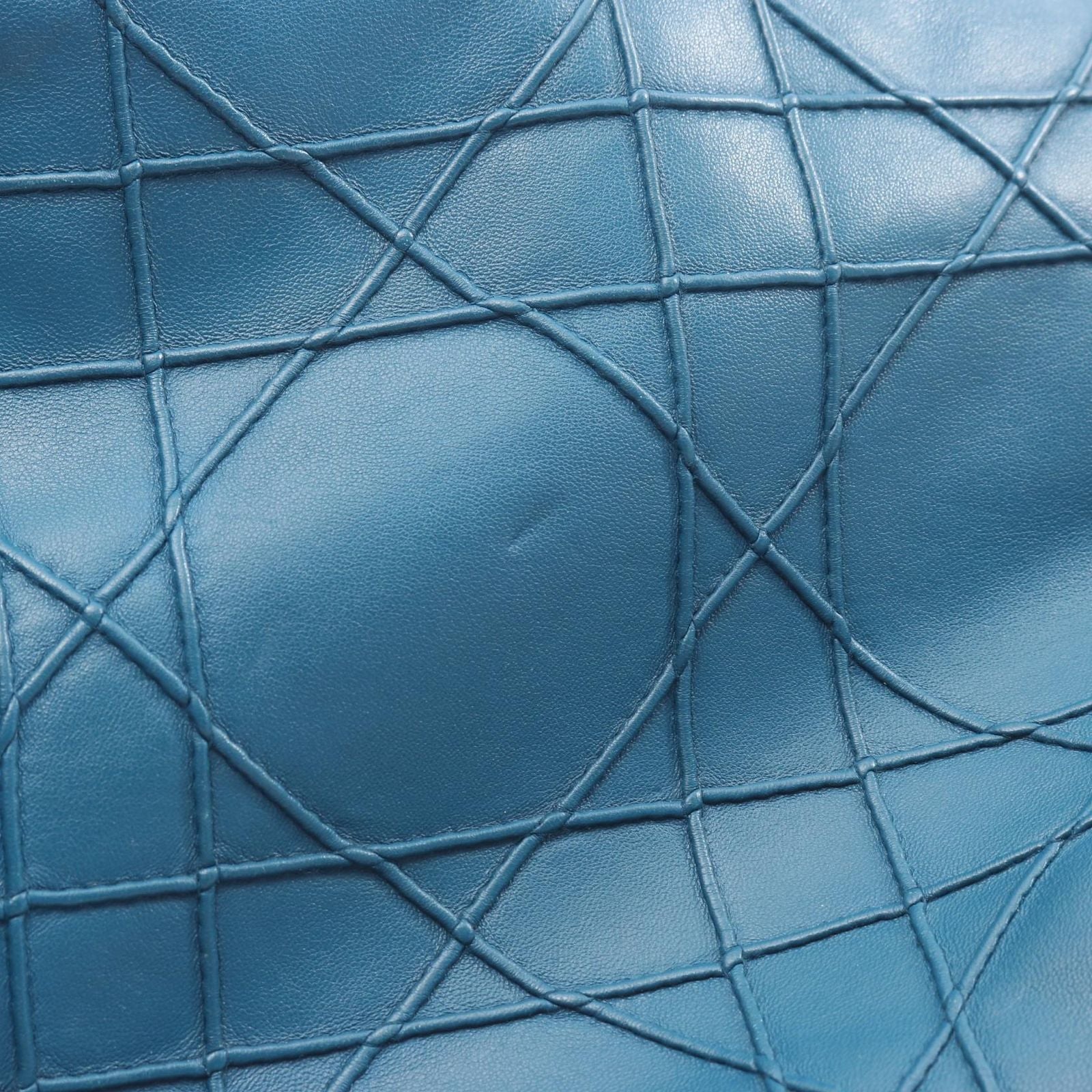 Dior Handbag Granville Cannage 2-Way Blue Leather — view 7