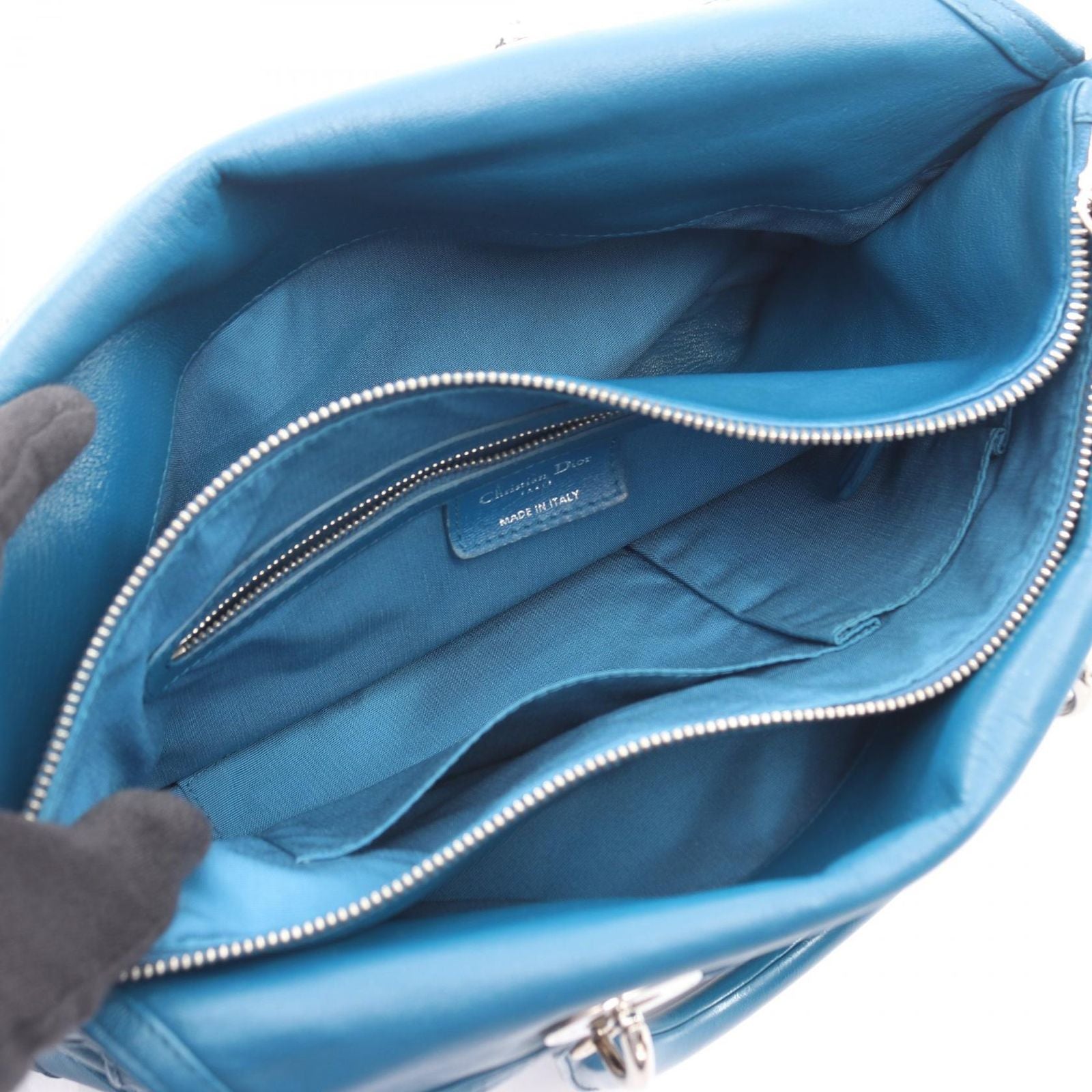 Dior Handbag Granville Cannage 2-Way Blue Leather — view 3