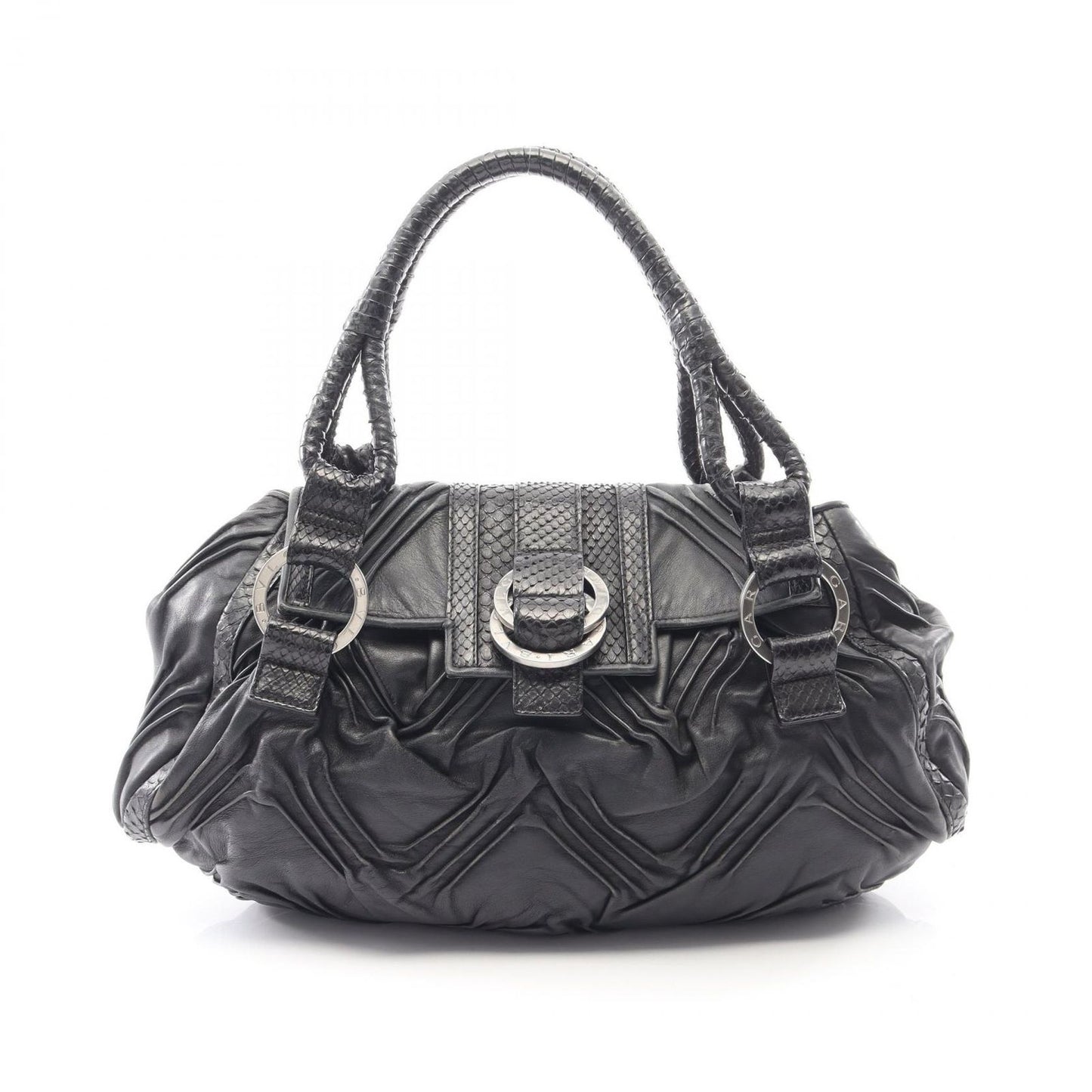 Bvlgari Handbag Chandra Black Leather Exotic Cles the Hand