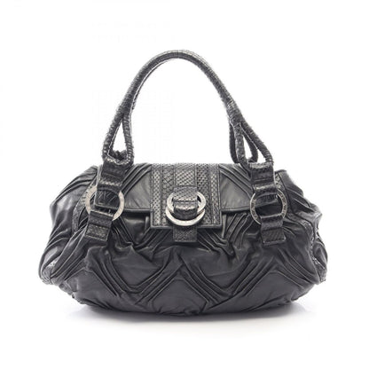 Bvlgari Handbag Chandra Black Leather Exotic Cles the Hand