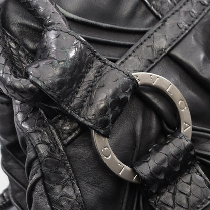 Bvlgari Handbag Chandra Black Leather Exotic Cles the Hand — view 9
