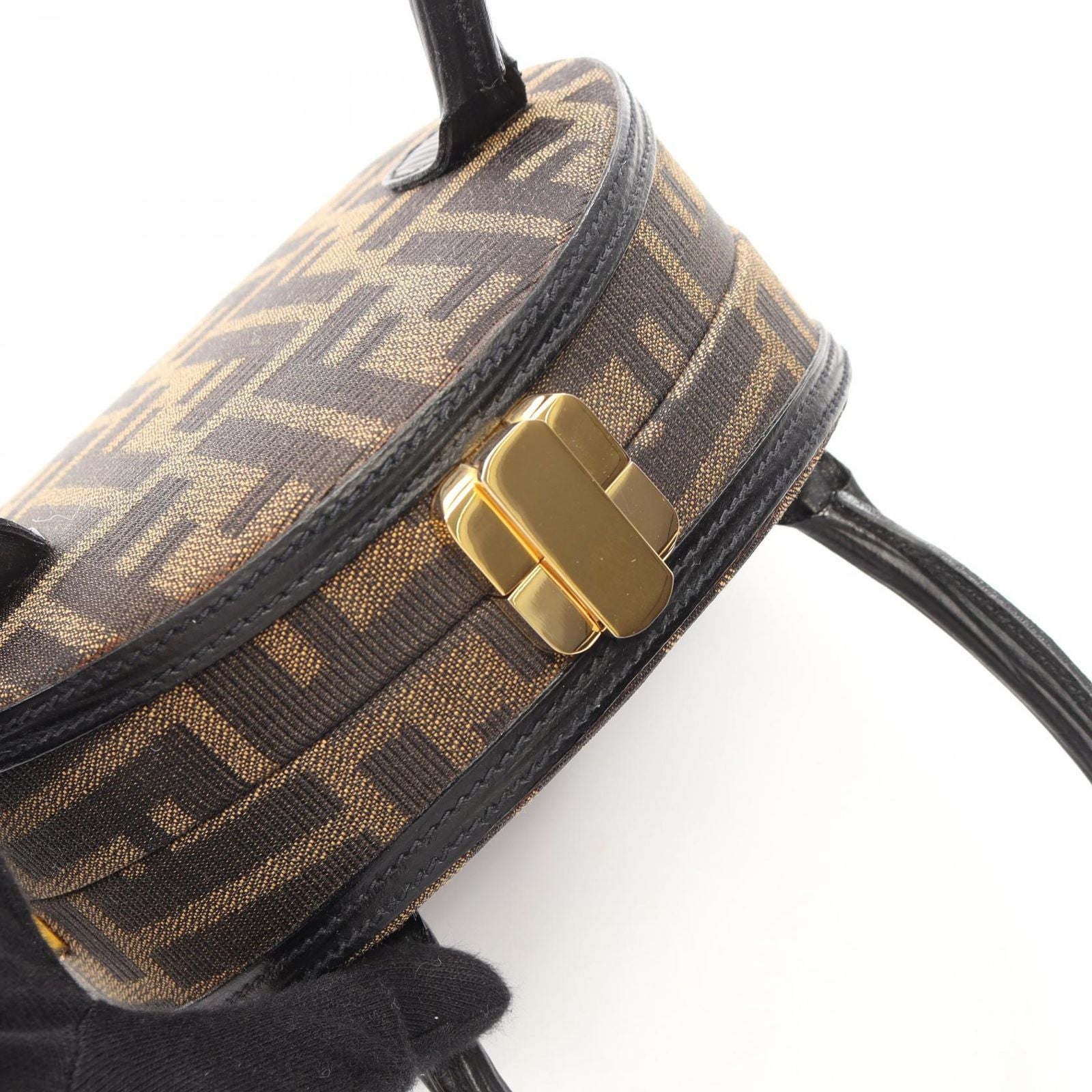 Fendi Handbag Zucca 2-Way Brown Canvas Leather — view 5