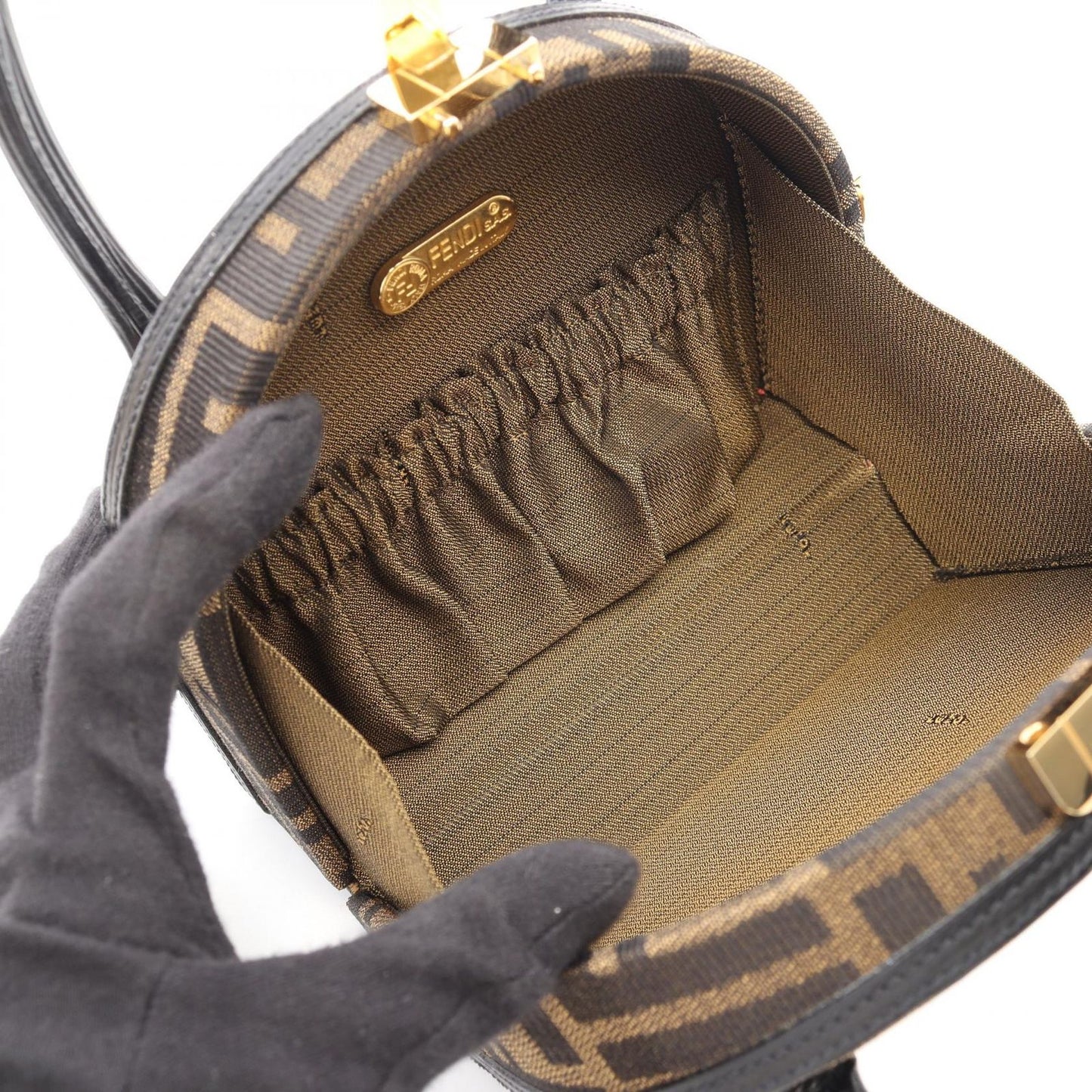 Fendi Handbag Zucca 2-Way Brown Canvas Leather — view 3