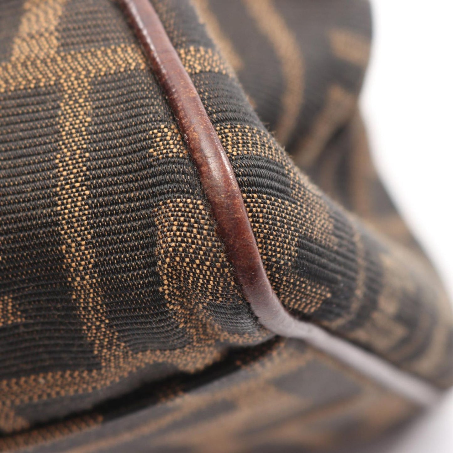 Fendi Tote Etnico Zucca Brown Canvas Leather Handbag — view 6