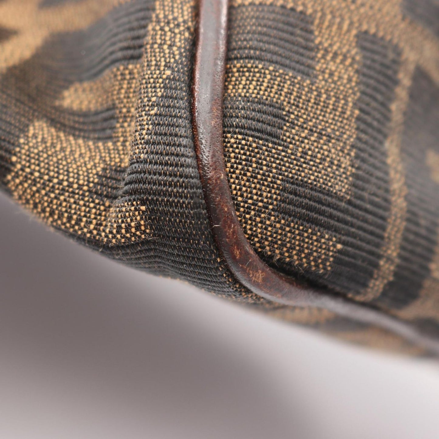 Fendi Tote Etnico Zucca Brown Canvas Leather Handbag — view 7