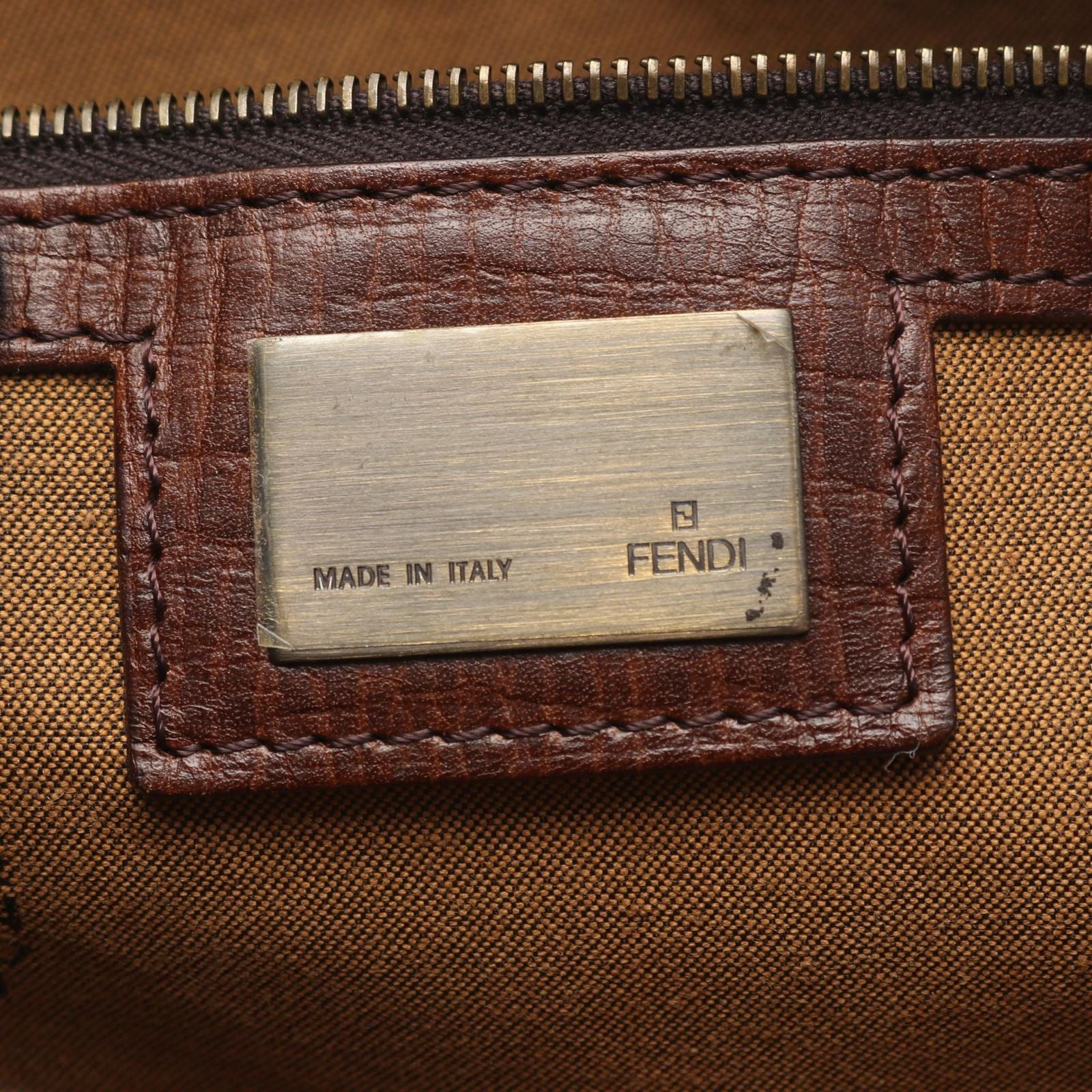 Fendi Tote Etnico Zucca Brown Canvas Leather Handbag — view 4