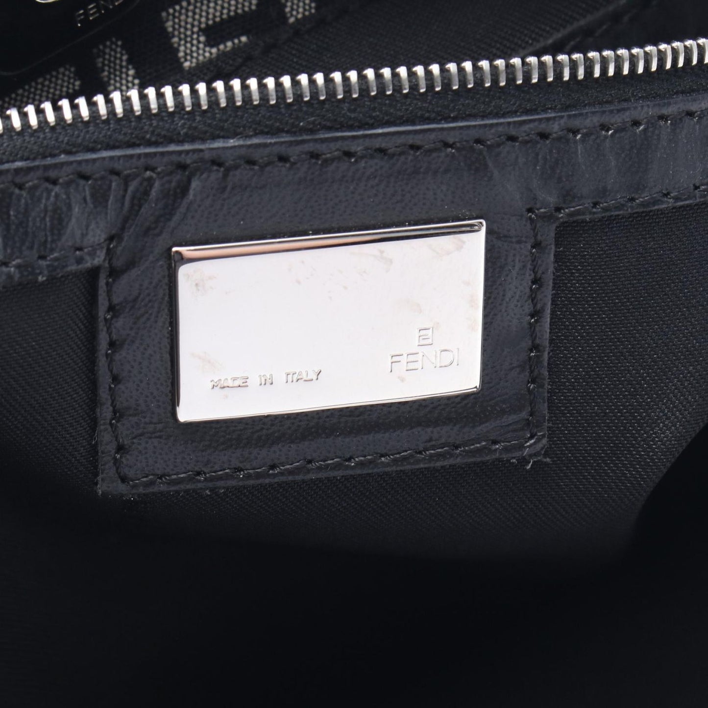 Fendi Tote Zucca Beige Black Canvas Leather Zucchino Handbag — view 4