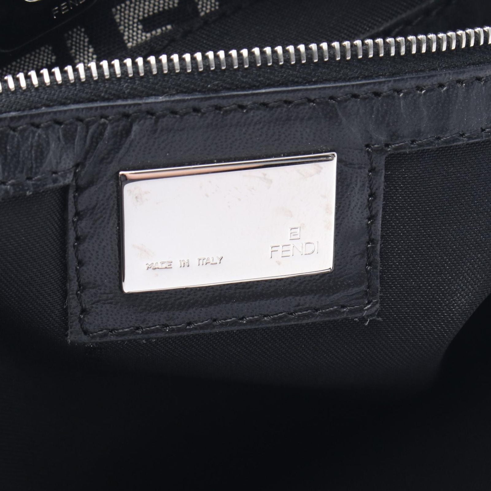 Fendi Tote Zucca Beige Black Canvas Leather Zucchino Handbag — view 4