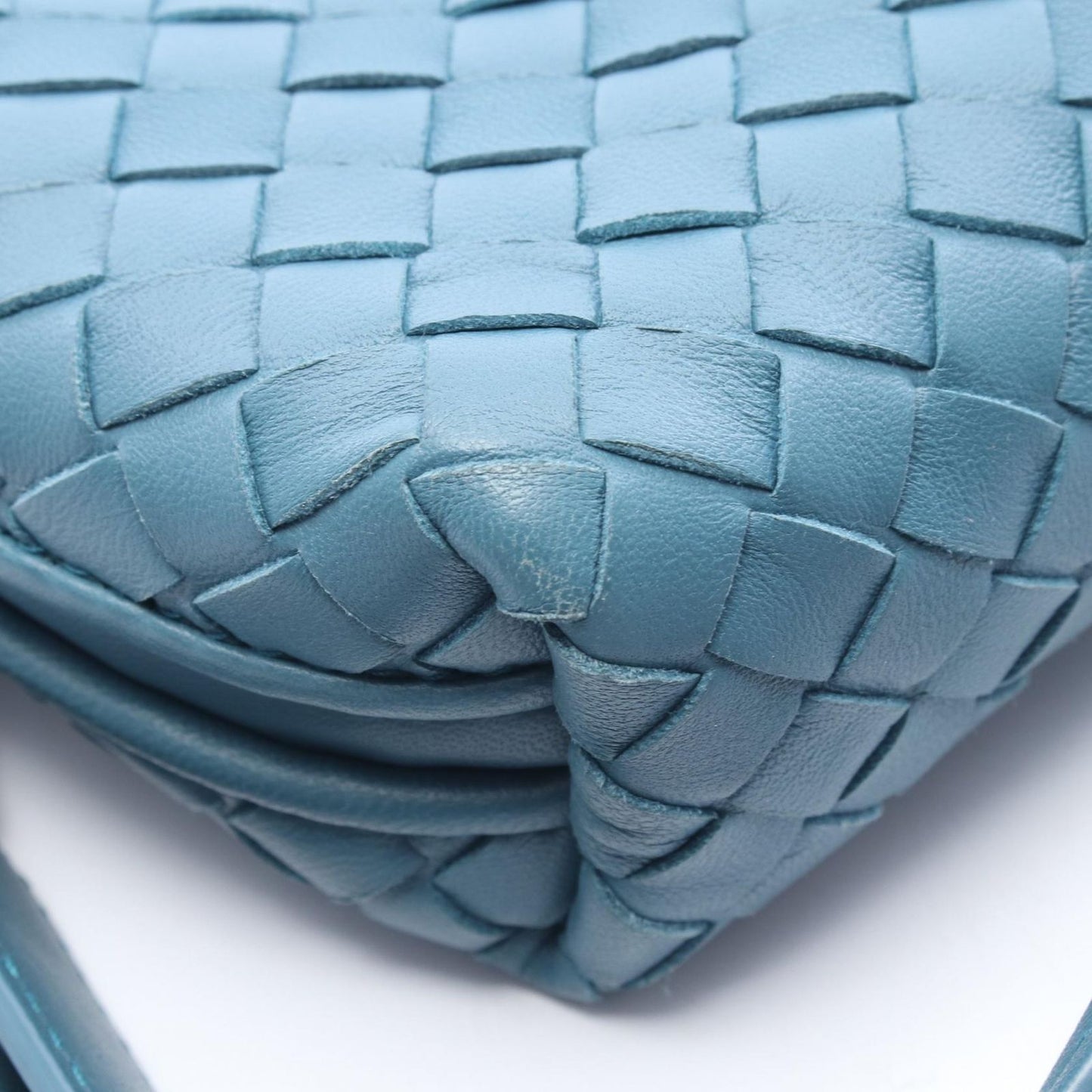 Bottega Veneta Shoulder Bag Nodini Intrecciato Blue Leather — view 6