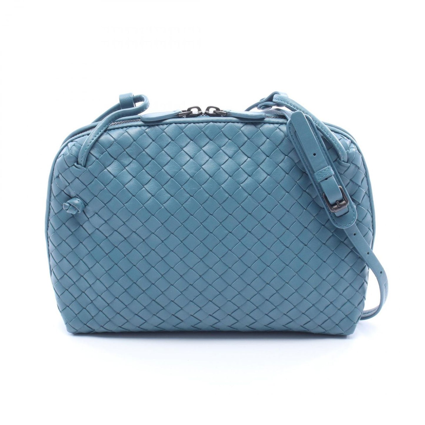 Bottega Veneta Shoulder Bag Nodini Intrecciato Blue Leather