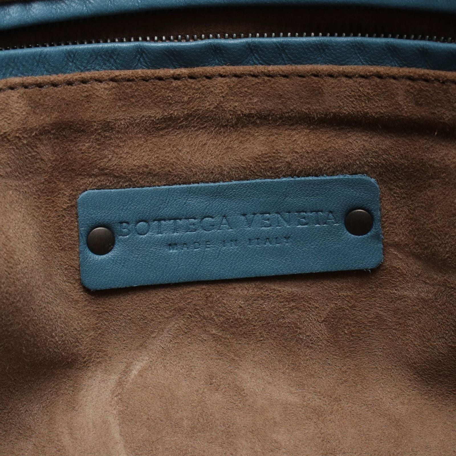 Bottega Veneta Shoulder Bag Nodini Intrecciato Blue Leather — view 4