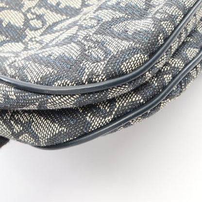 Dior Double Saddle Bag Trotter Navy Canvas Leather — view 7