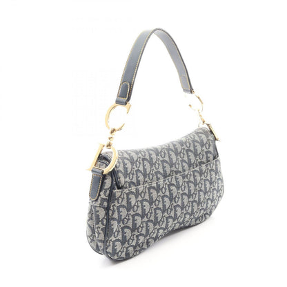 Dior Double Saddle Bag Trotter Navy Canvas Leather — view 2