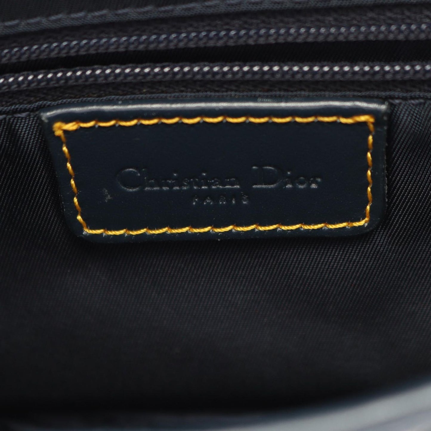 Dior Double Saddle Bag Trotter Navy Canvas Leather — view 4