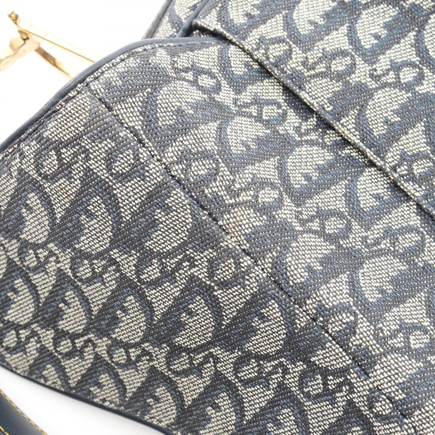 Dior Double Saddle Bag Trotter Navy Canvas Leather — view 5