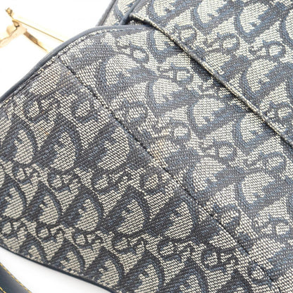 Dior Double Saddle Bag Trotter Navy Canvas Leather — view 5