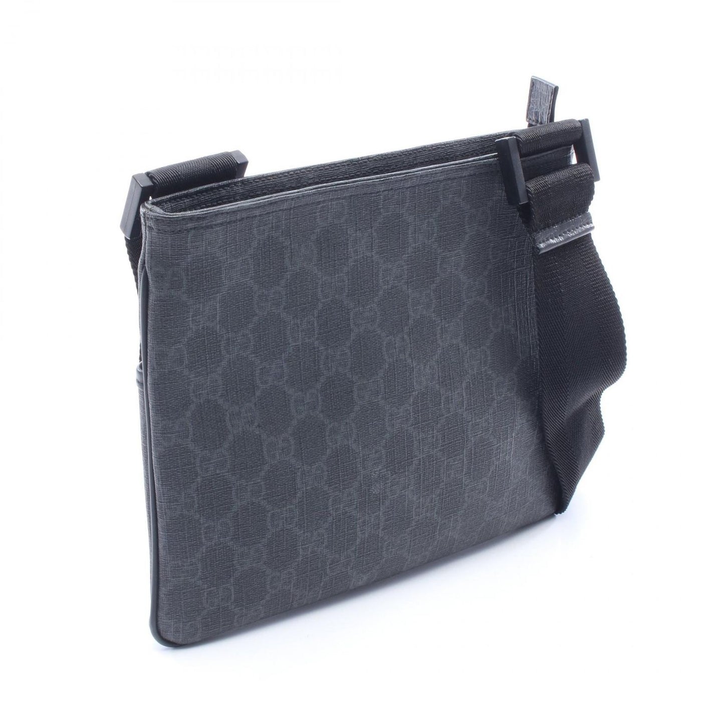 Gucci Shoulder Bag GG Supreme Black Canvas Leather — view 2