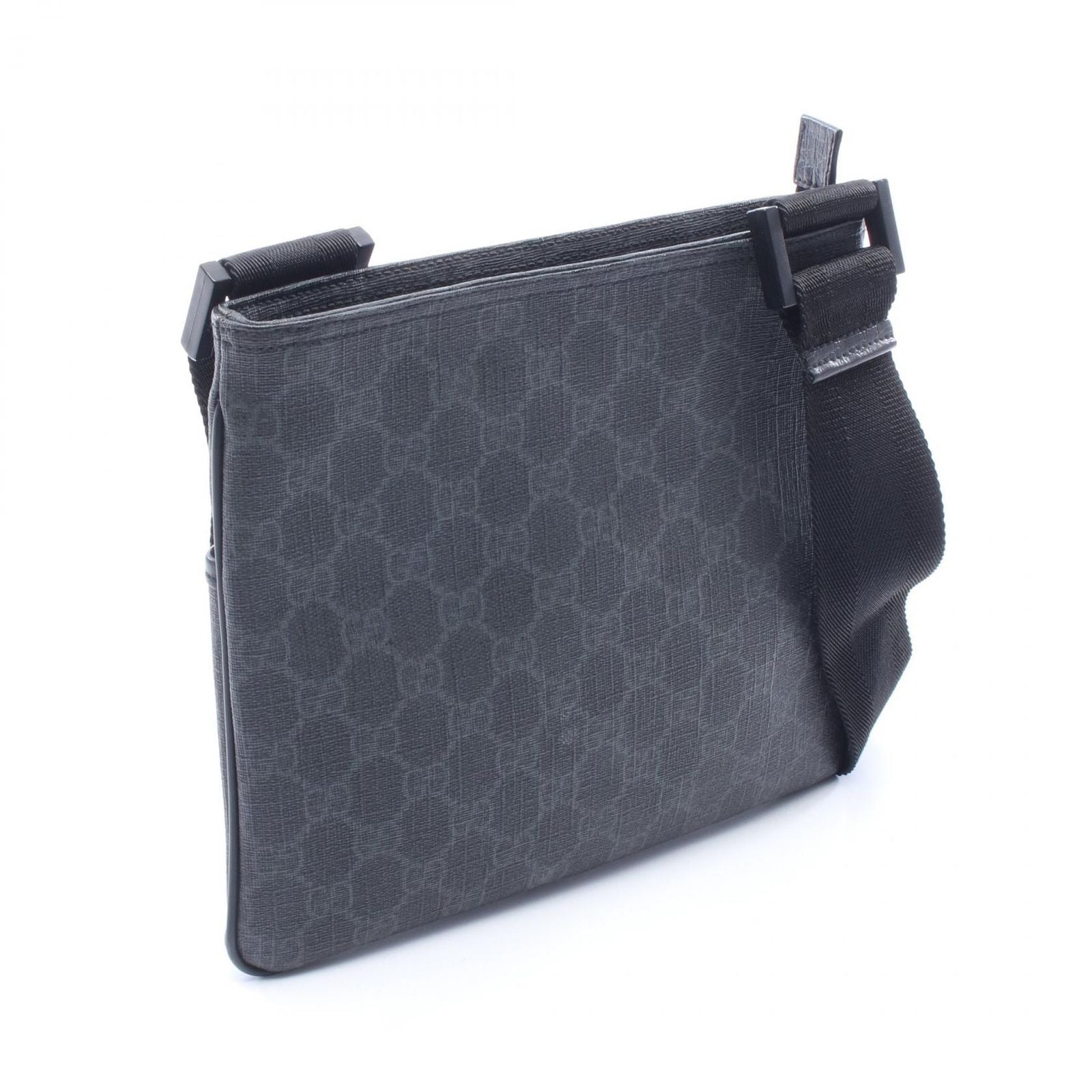 Gucci Shoulder Bag GG Supreme Black Canvas Leather — view 2