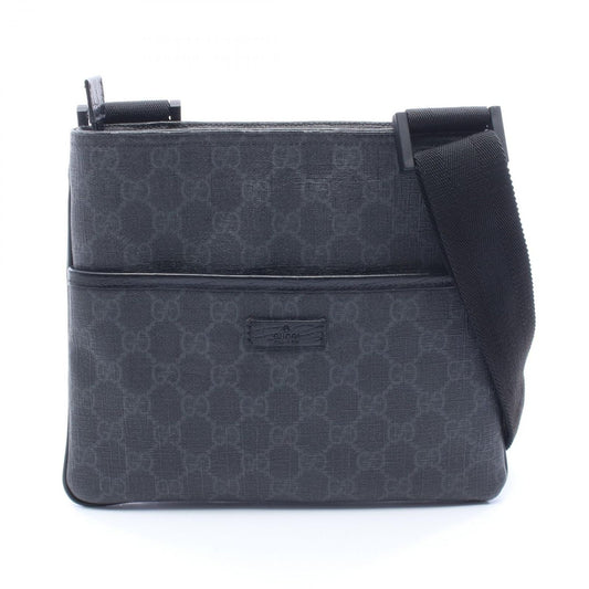 Gucci Shoulder Bag GG Supreme Black Canvas Leather
