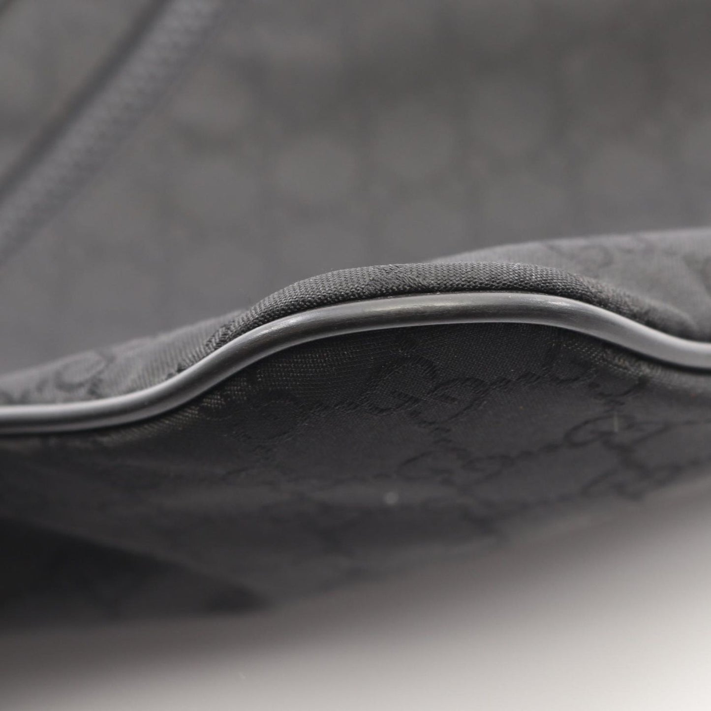 Gucci Shoulder Bag GG Pattern Black Leather Nylon — view 5