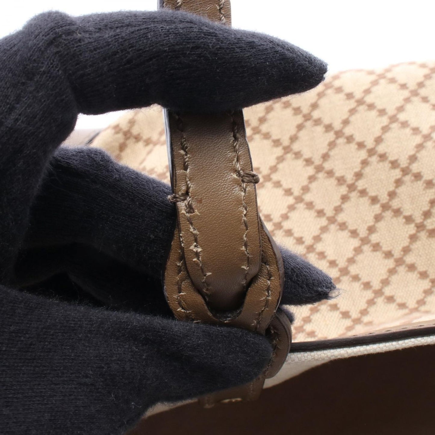 Gucci Tote Diamante Beige Brown Canvas Leather — view 4