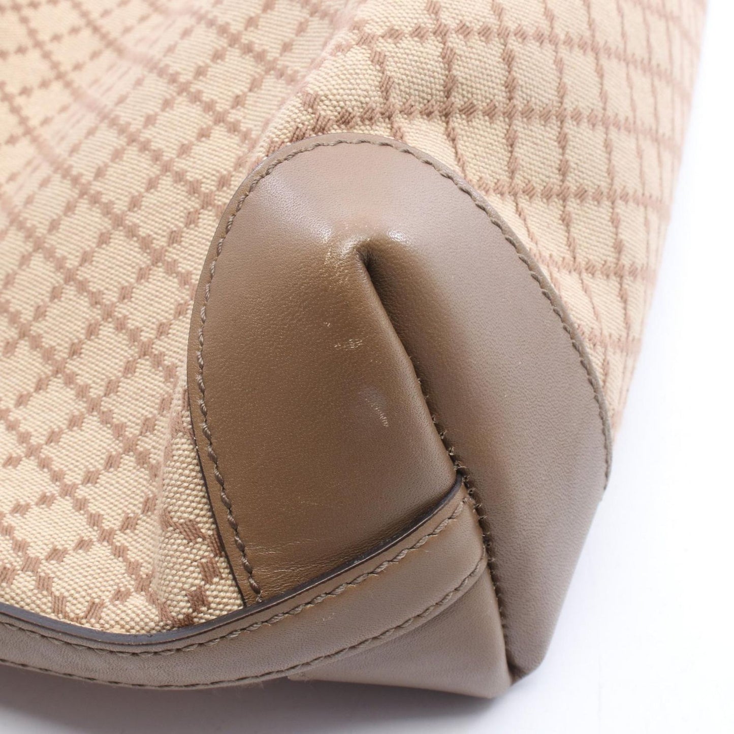 Gucci Tote Diamante Beige Brown Canvas Leather — view 5