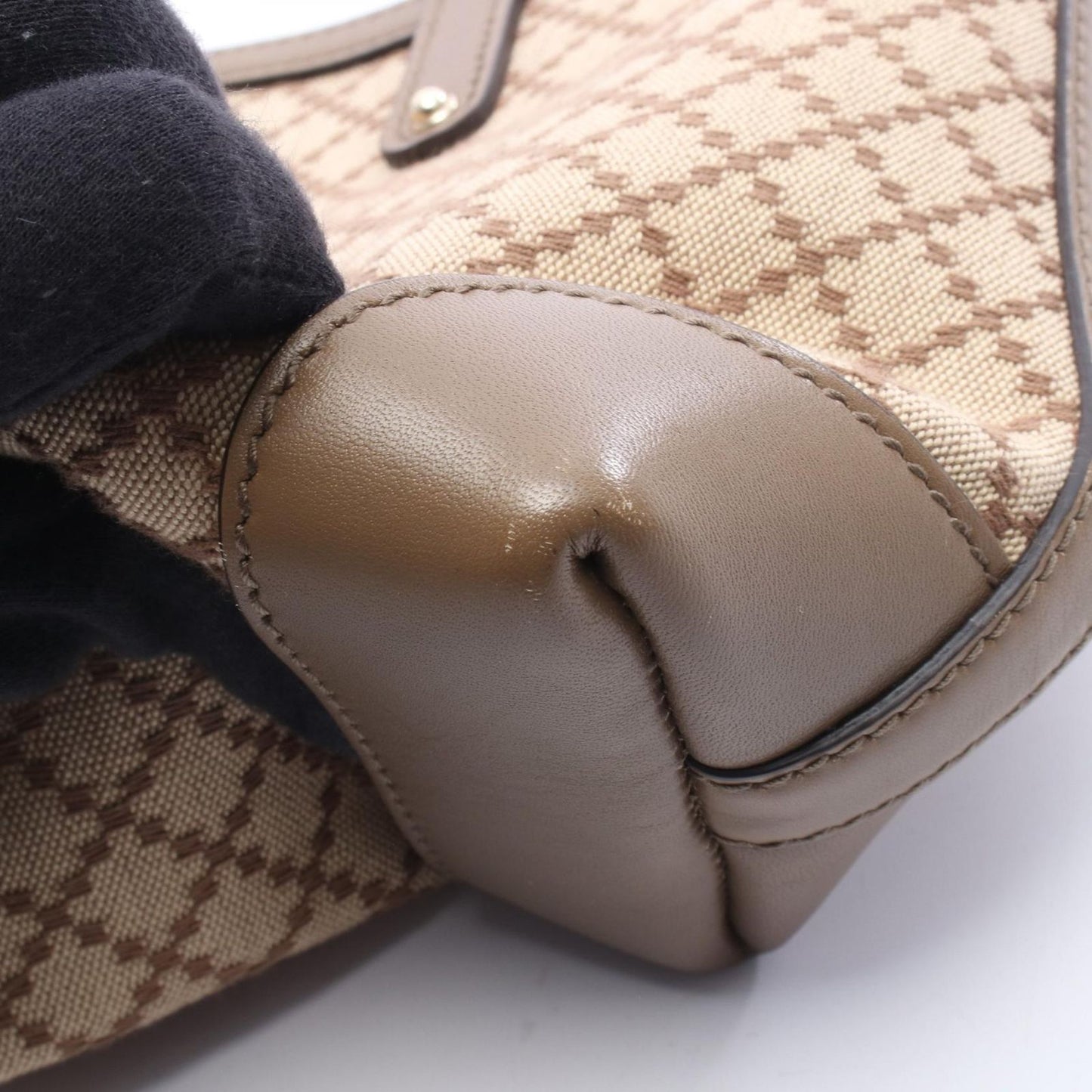 Gucci Tote Diamante Beige Brown Canvas Leather — view 6