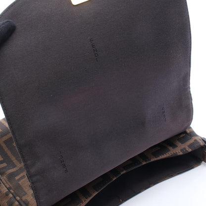 Fendi Shoulder Bag Zucca Brown Dark Canvas Leather — view 5