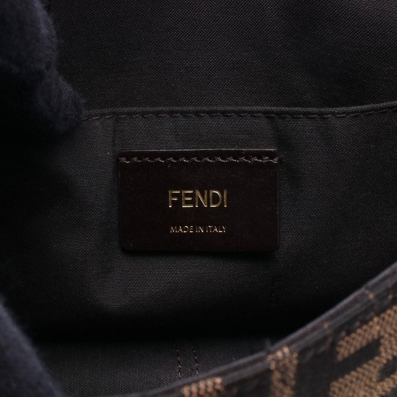 Fendi Shoulder Bag Zucca Brown Dark Canvas Leather — view 4