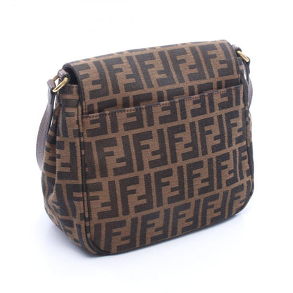 Fendi Shoulder Bag Zucca Brown Dark Canvas Leather — view 2