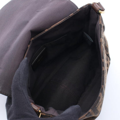 Fendi Shoulder Bag Zucca Brown Dark Canvas Leather — view 3