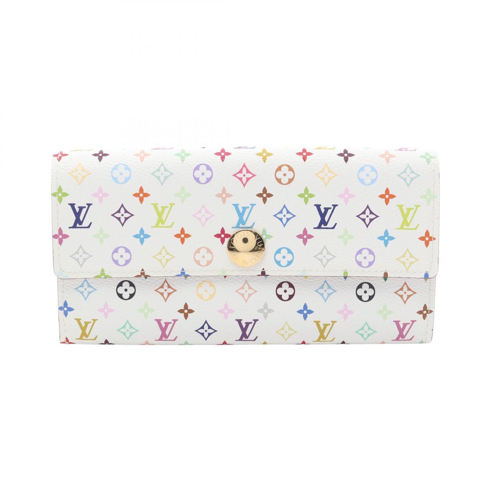 Louis Vuitton Bifold Wallet Portefeuille Sarah Monogram Multicolor Blanc