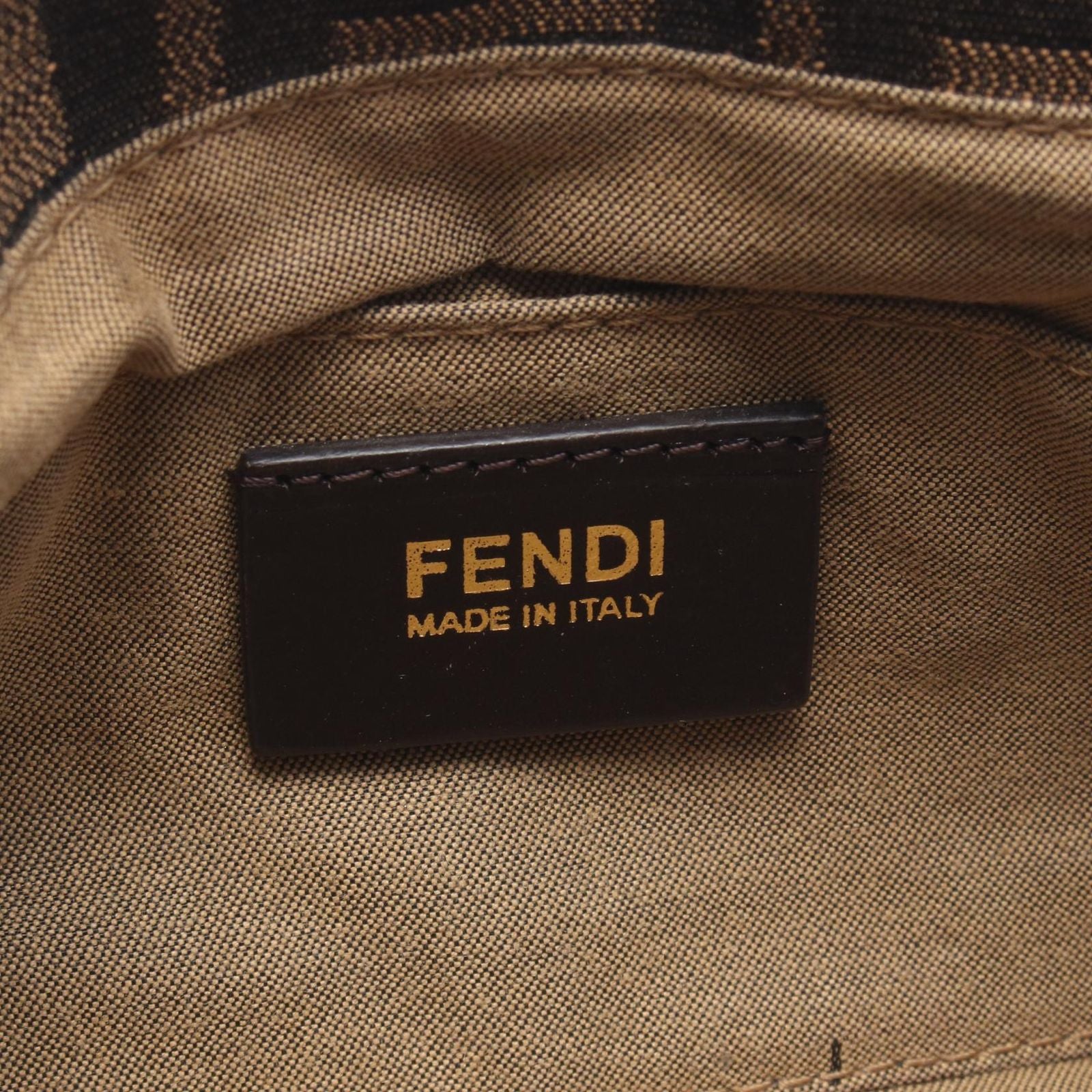 Fendi Shoulder Bag Zucca Brown Canvas Leather — view 4