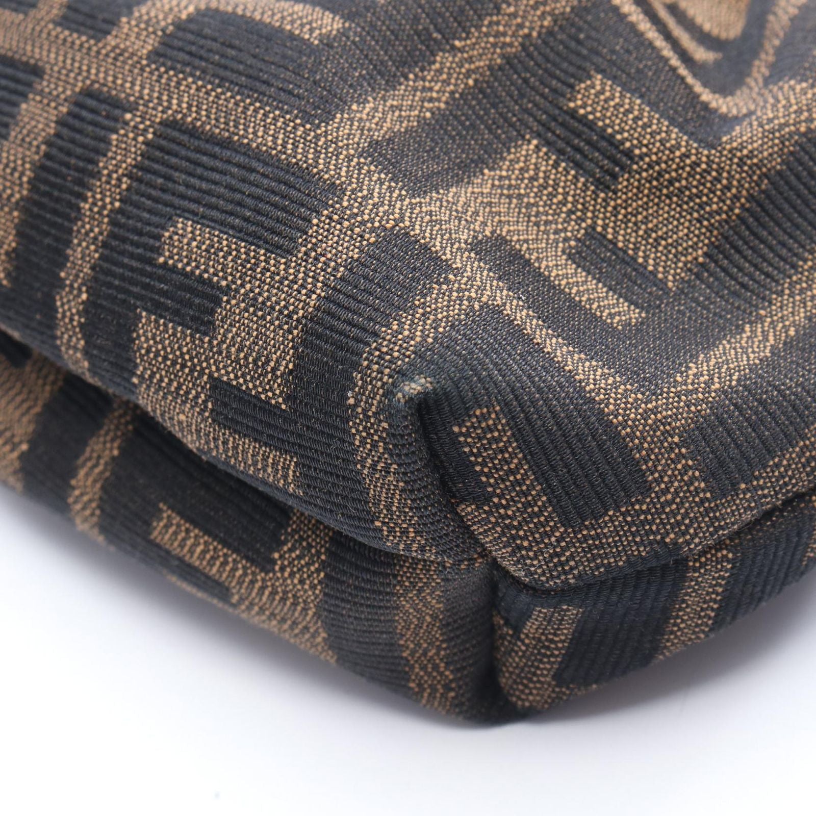 Fendi Shoulder Bag Zucca Brown Canvas Leather — view 6