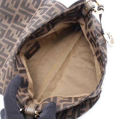 Fendi Shoulder Bag Zucca Brown Canvas Leather — view 3