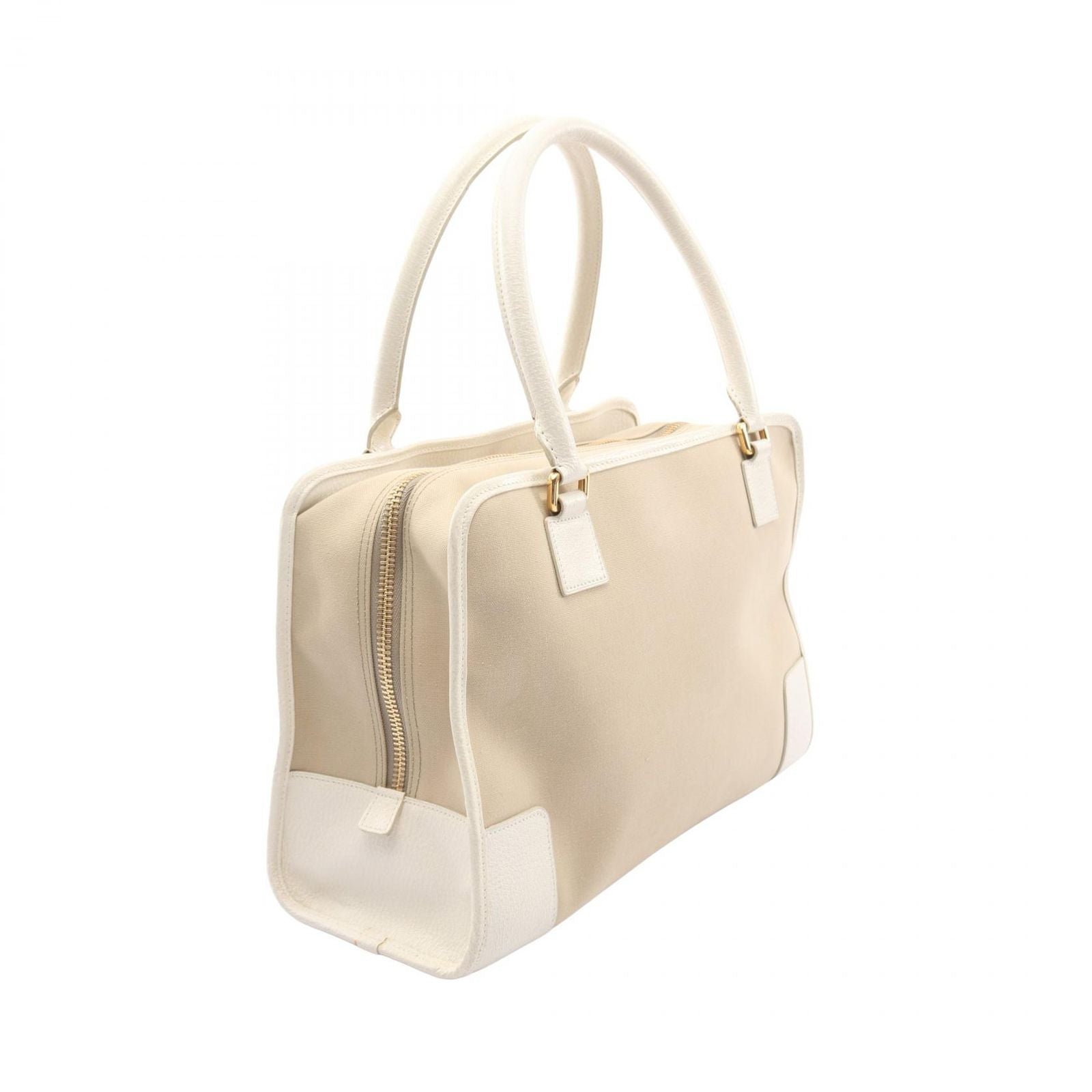 Loewe Handbag Amazona 36 Beige Canvas Leather — view 2