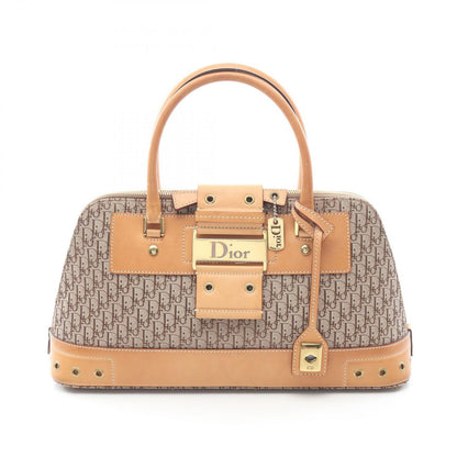 Dior Handbag Street Chic Trotter Beige Canvas Leather
