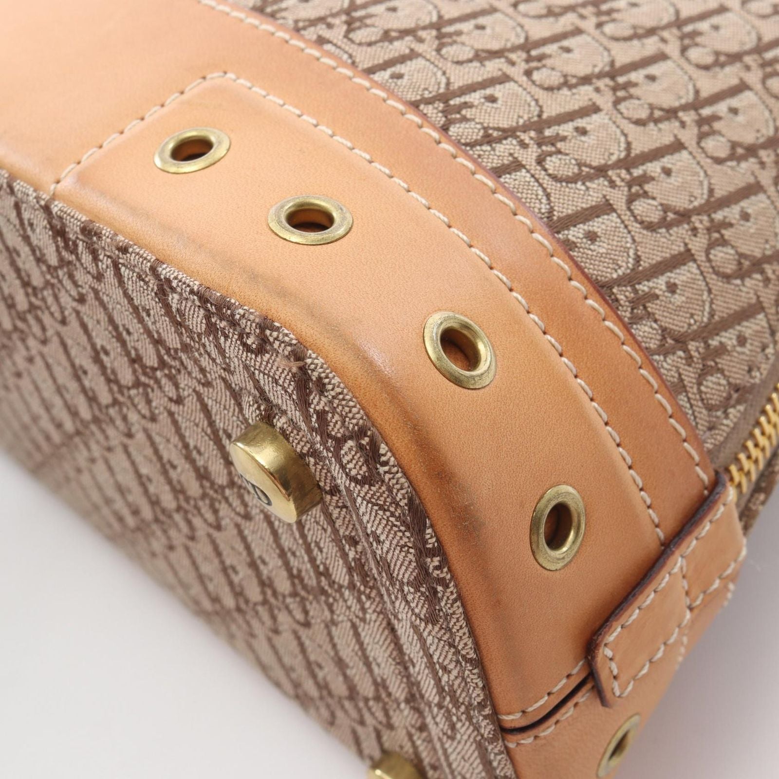 Dior Handbag Street Chic Trotter Beige Canvas Leather — view 8